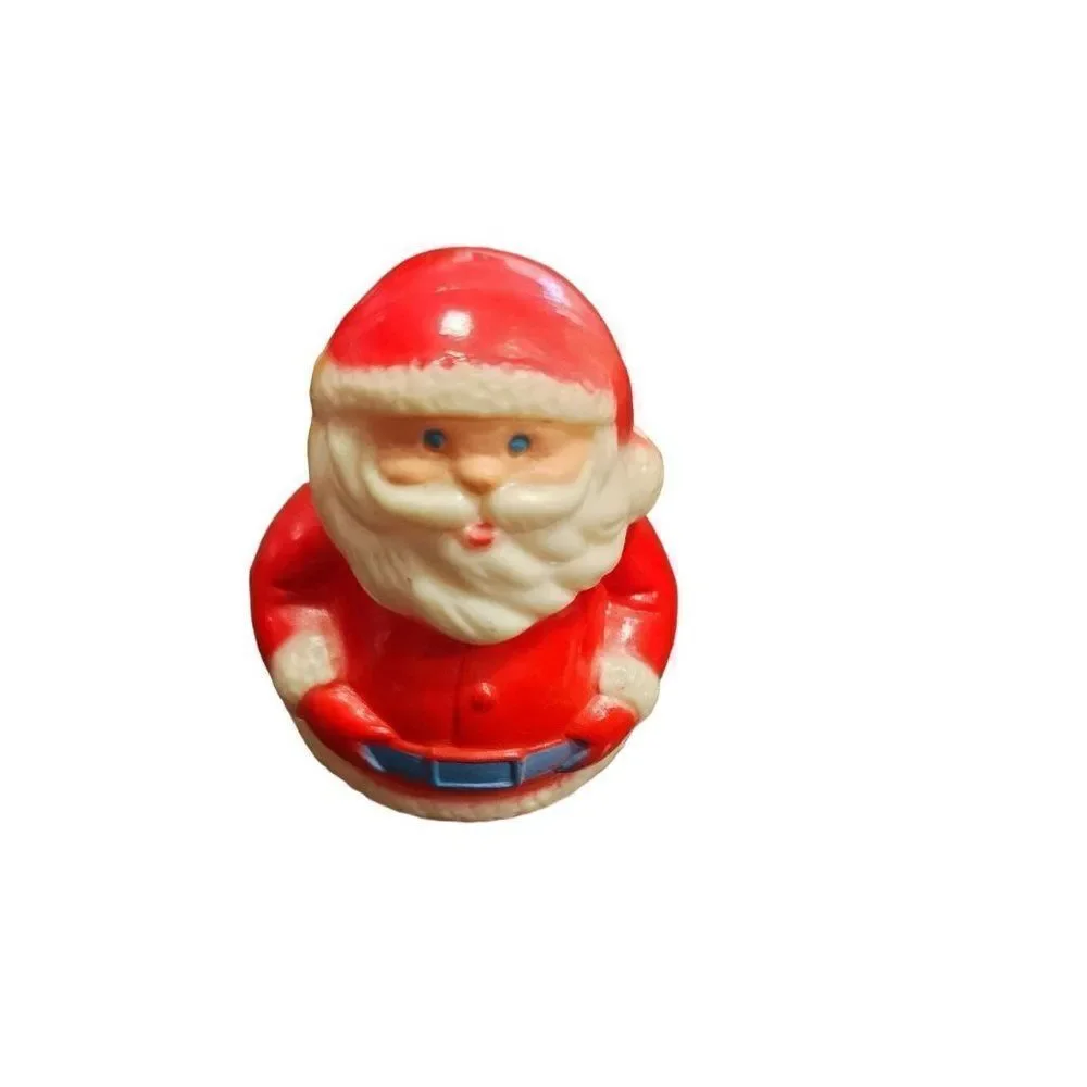 Set of 3 Vintage Santa Ornaments / Toys
